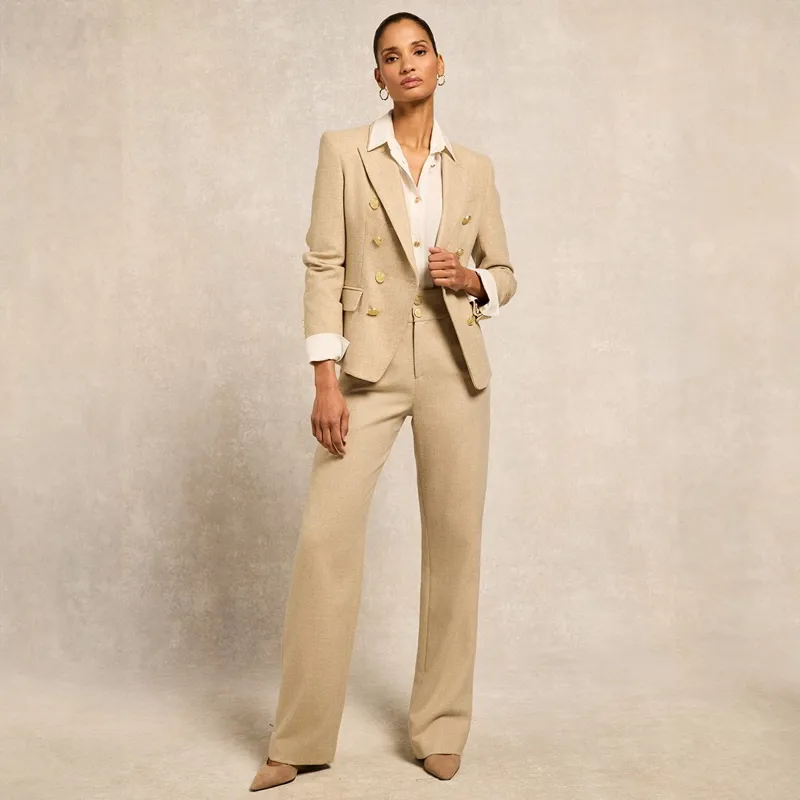Holland Cooper Knightsbridge Women's Blazer - Oatmeal-2