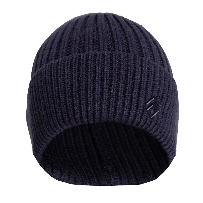 Aztec Diamond Knitted Beanie - Navy