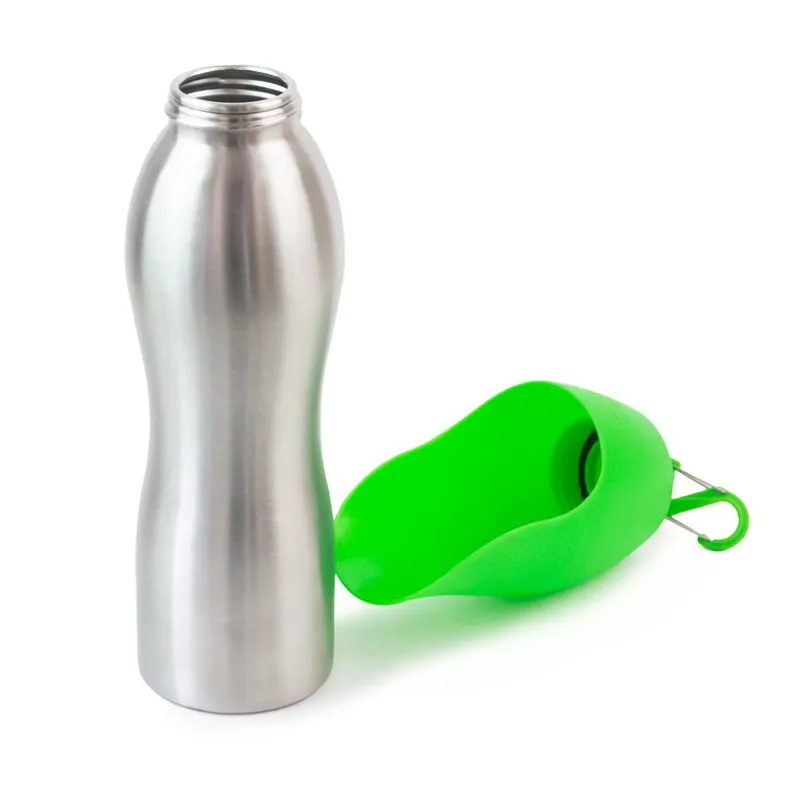 KONG H2O Stainless Steel Dog Water Bottle - Green 25oz-1