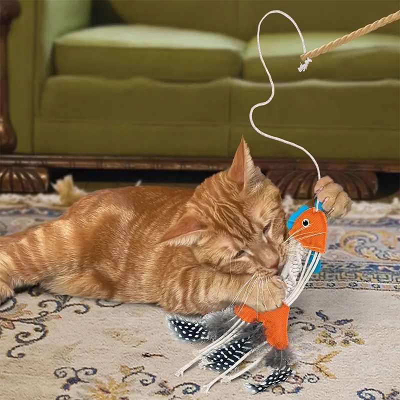 KONG Naturals Teaser Cat Toy - Fish-1