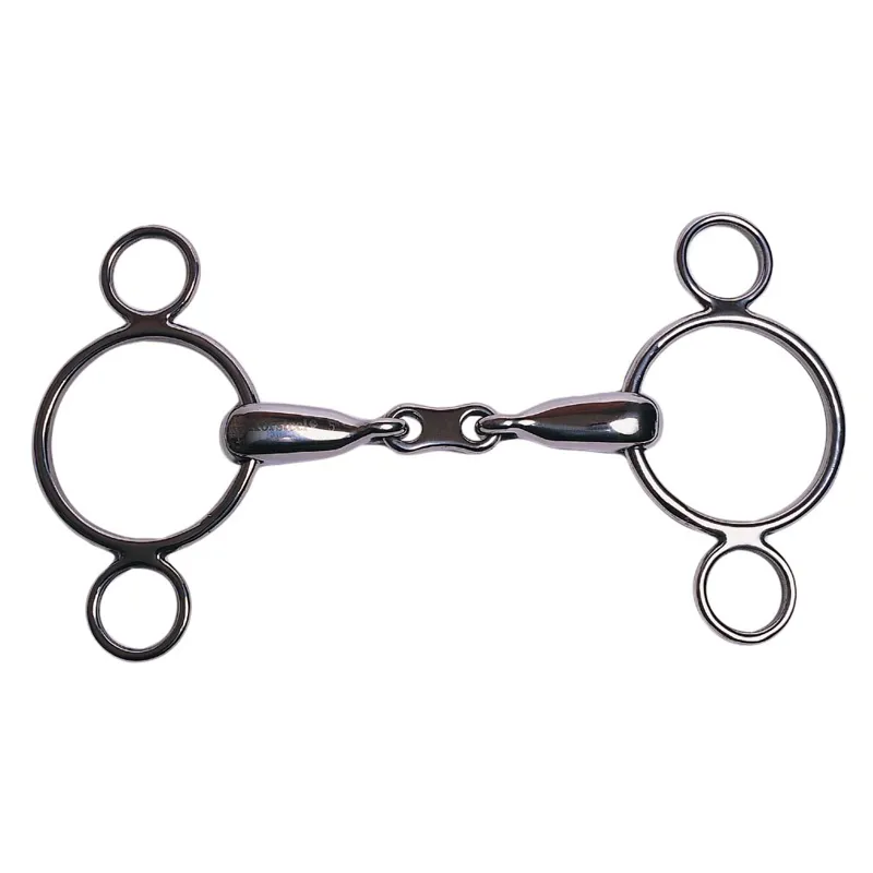 Korsteel Stainless Steel French Link 2 Ring Dutch Gag Bit-1