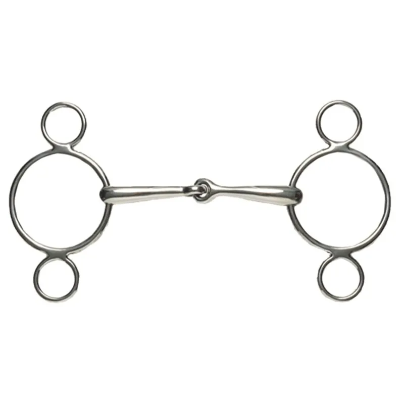 Korsteel Stainless Steel Jointed 2-Ring Dutch Gag Bit-1