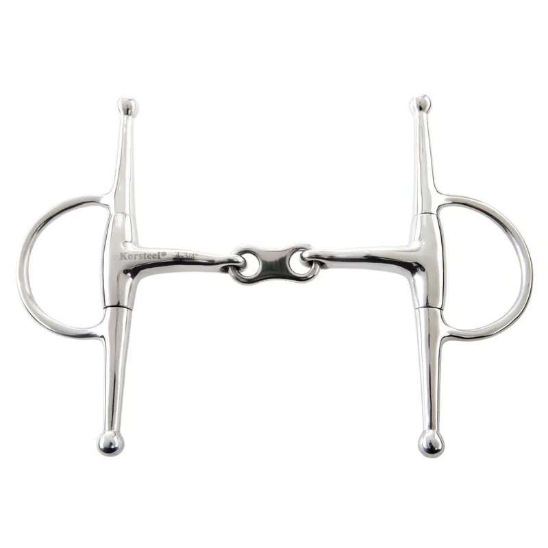 Korsteel Stainless Steel French Link Full Cheek Snaffle Bit-1