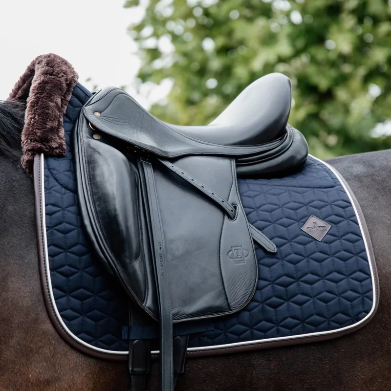 Kentucky Skin Friendly Star Quilting Dressage Saddle Pad - Navy-1