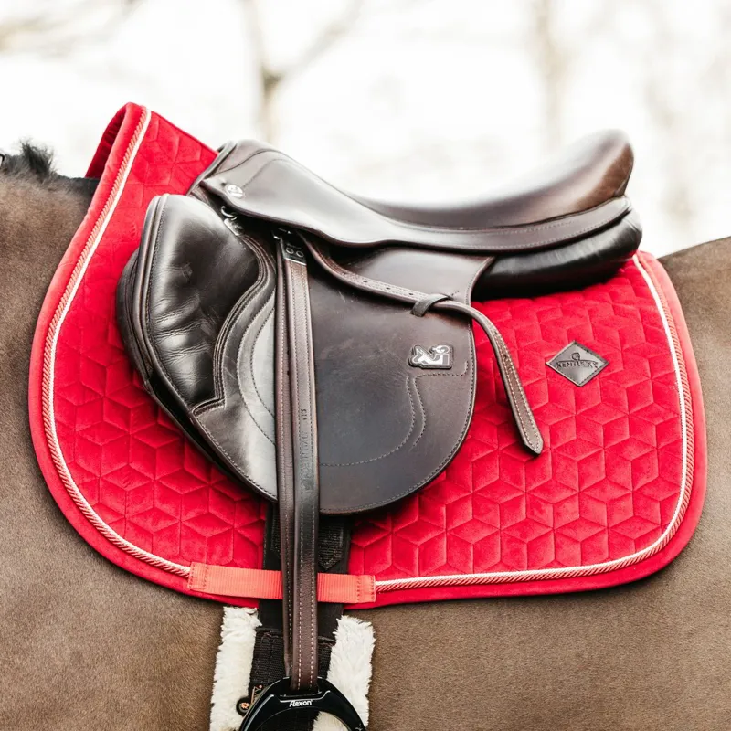 Kentucky Velvet Jumping Saddle Pad - Red-1