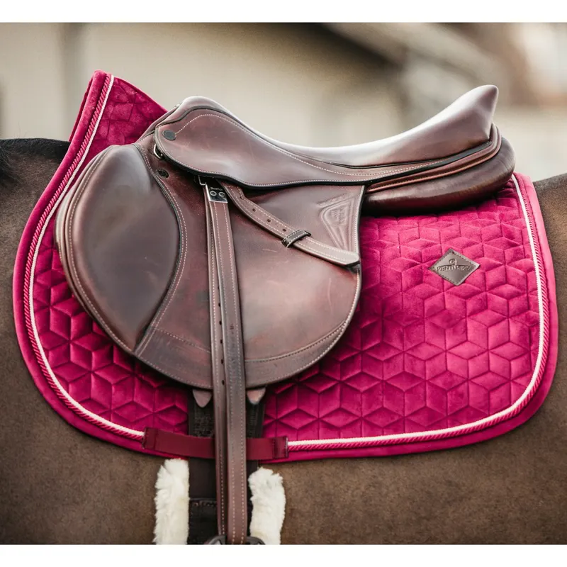 Kentucky Velvet Jumping Saddle Pad - Fuchsia-1