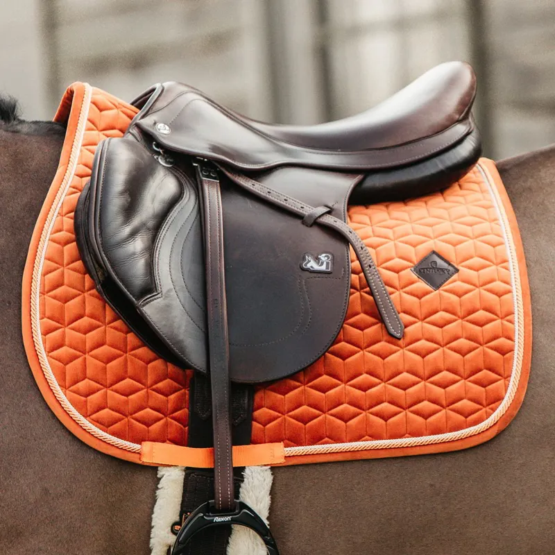 Kentucky Velvet Jumping Saddle Pad - Orange-1