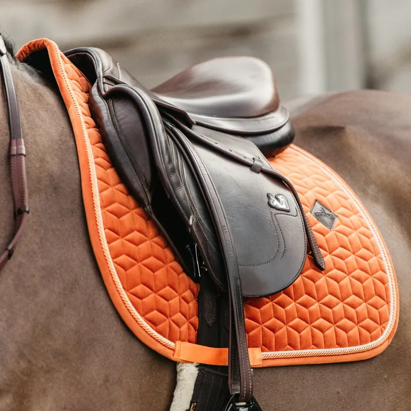 Kentucky Velvet Jumping Saddle Pad - Orange-2