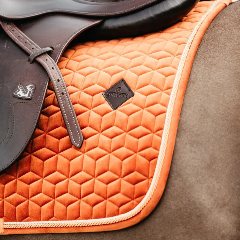 Kentucky Velvet Jumping Saddle Pad - Orange-4