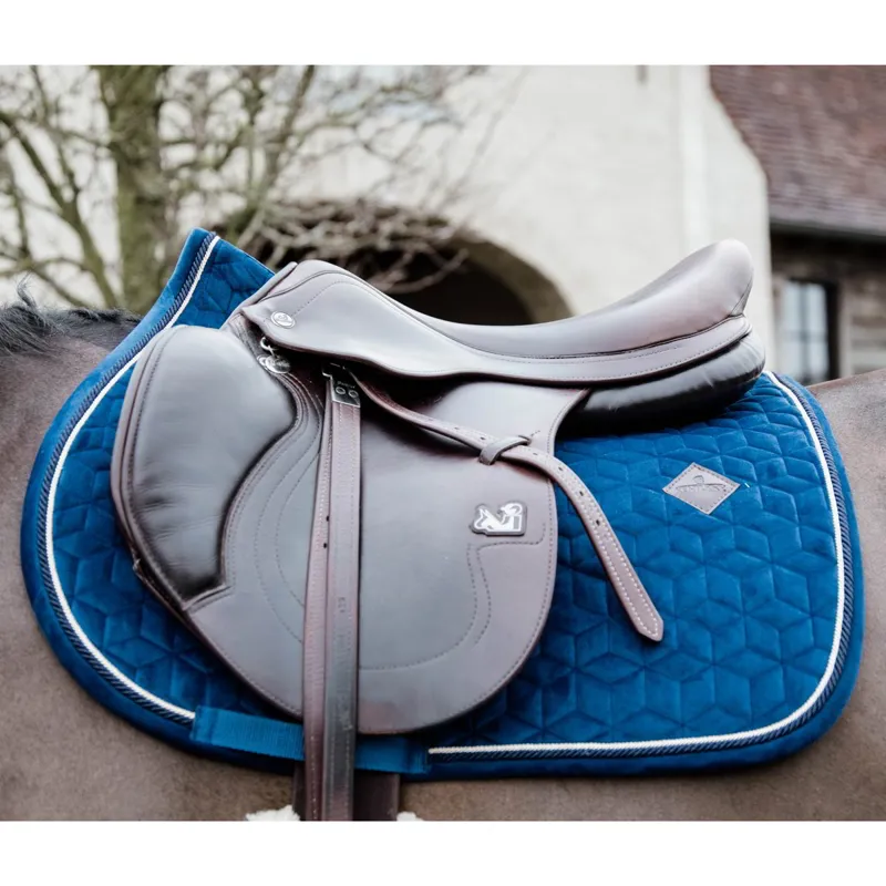 Kentucky Velvet Jumping Saddle Pad - Navy-1