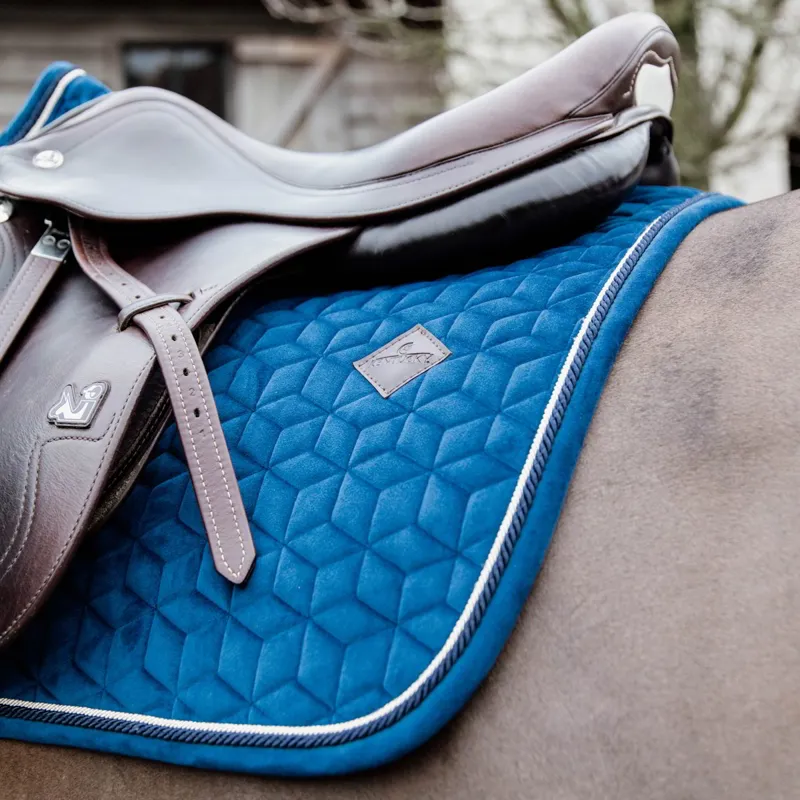 Kentucky Velvet Jumping Saddle Pad - Navy-3