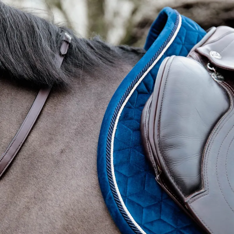 Kentucky Velvet Jumping Saddle Pad - Navy-5
