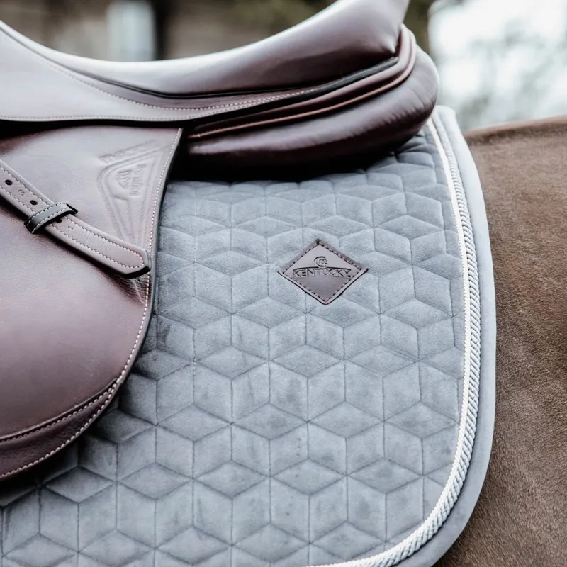 Kentucky Velvet Jumping Saddle Pad - Grey-3