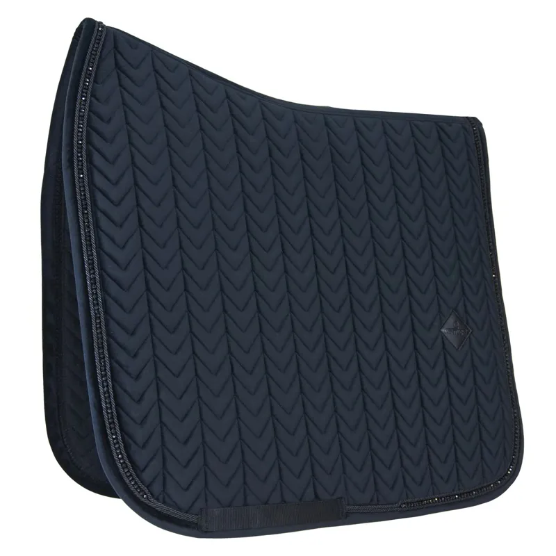 Kentucky Velvet Pearls Dressage Saddle Pad - Black