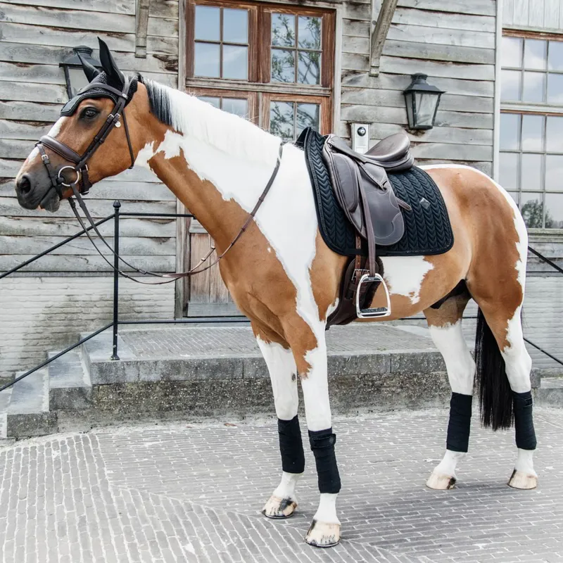 Kentucky Velvet Pearls Dressage Saddle Pad - Black-2