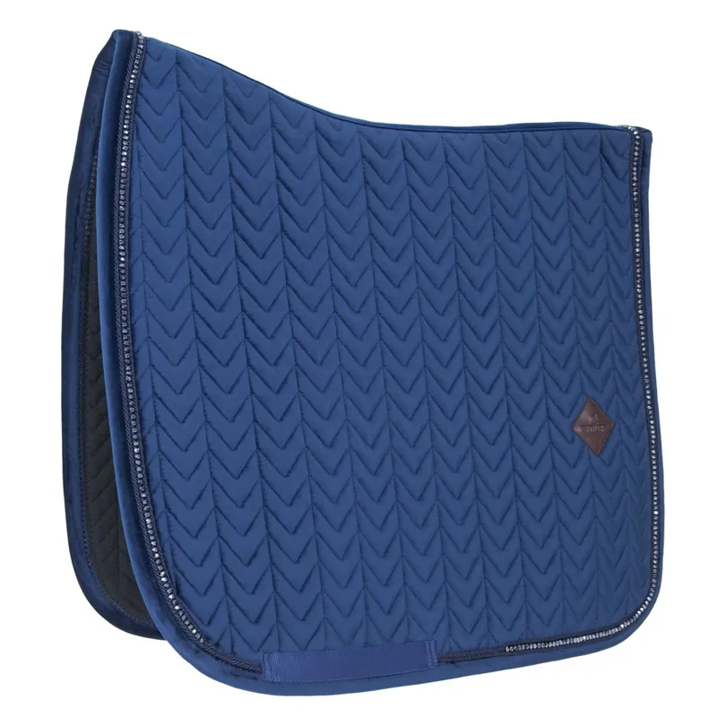 Kentucky Velvet Pearls Dressage Saddle Pad - Navy
