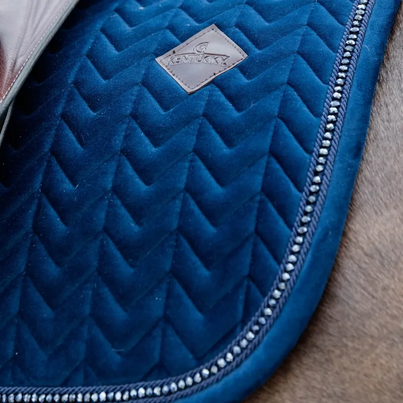Kentucky Velvet Pearls Saddle Pad - Navy-2