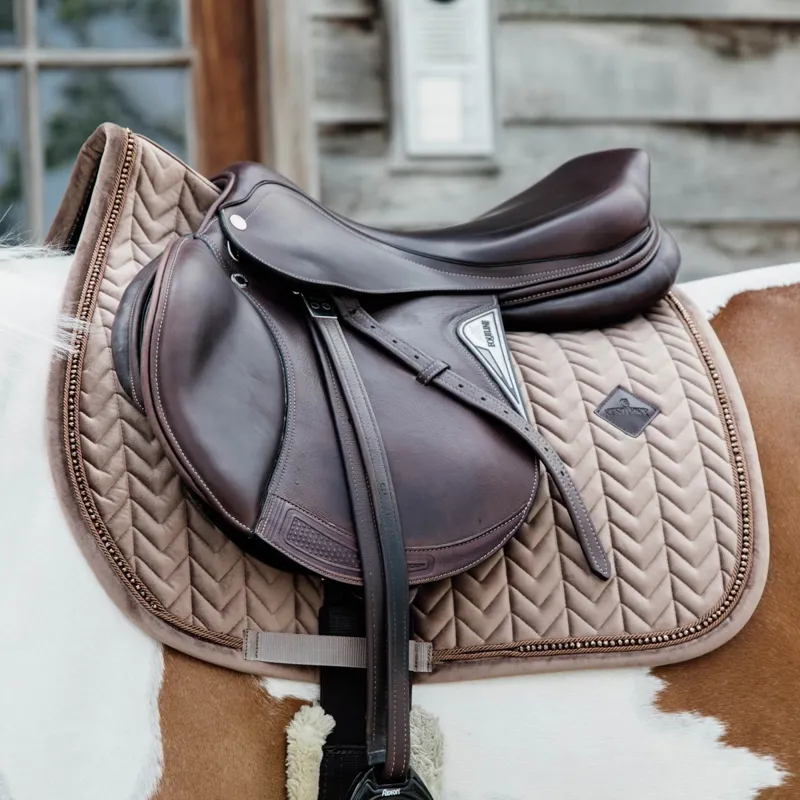 Kentucky Velvet Pearls Saddle Pad - Beige-1