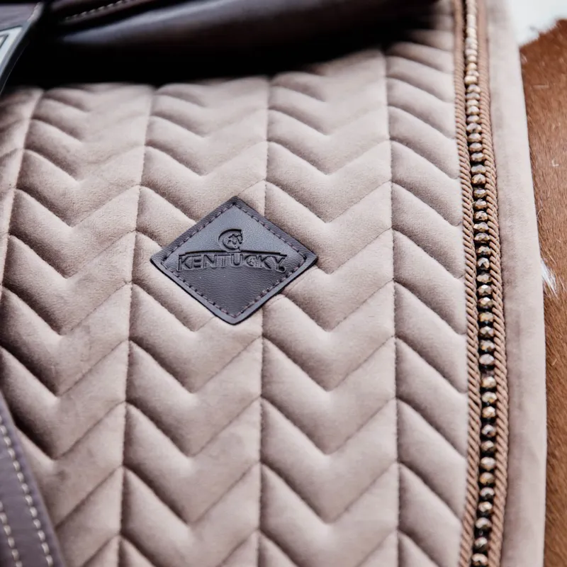 Kentucky Velvet Pearls Saddle Pad - Beige-2