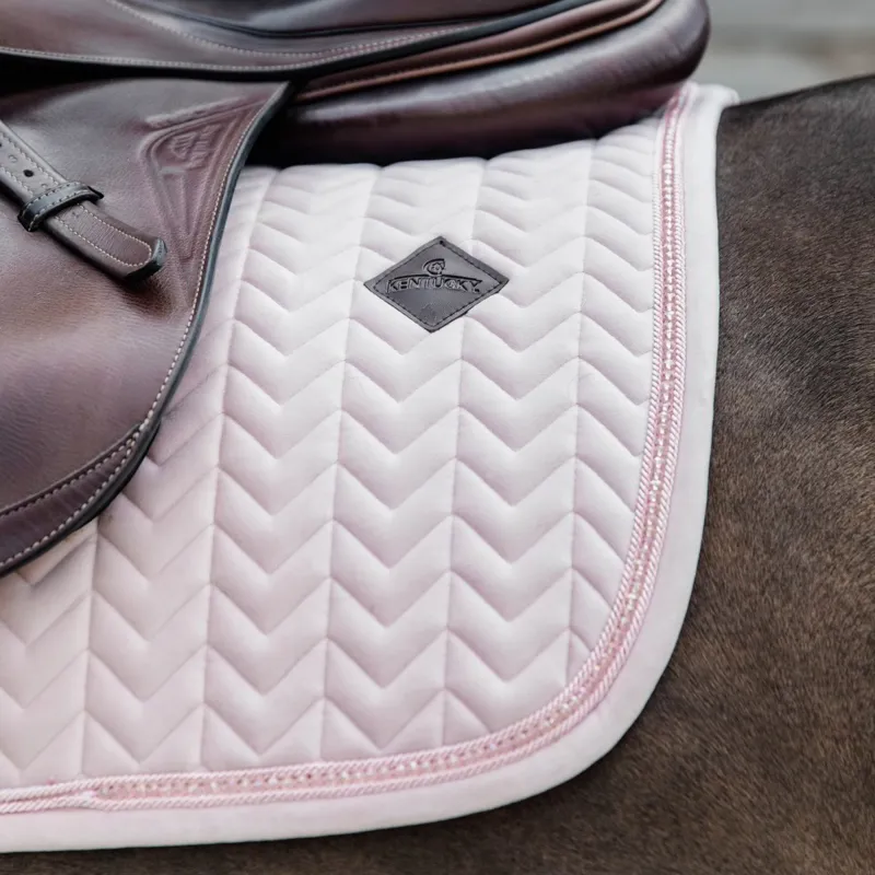 Kentucky Velvet Pearls Saddle Pad - Soft Rose-3