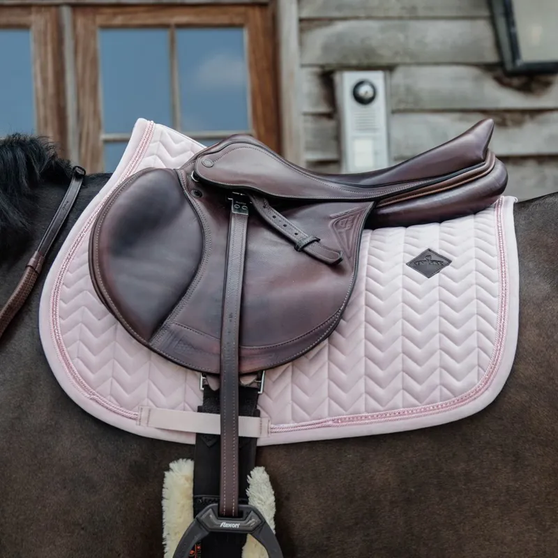 Kentucky Velvet Pearls Saddle Pad - Soft Rose-1