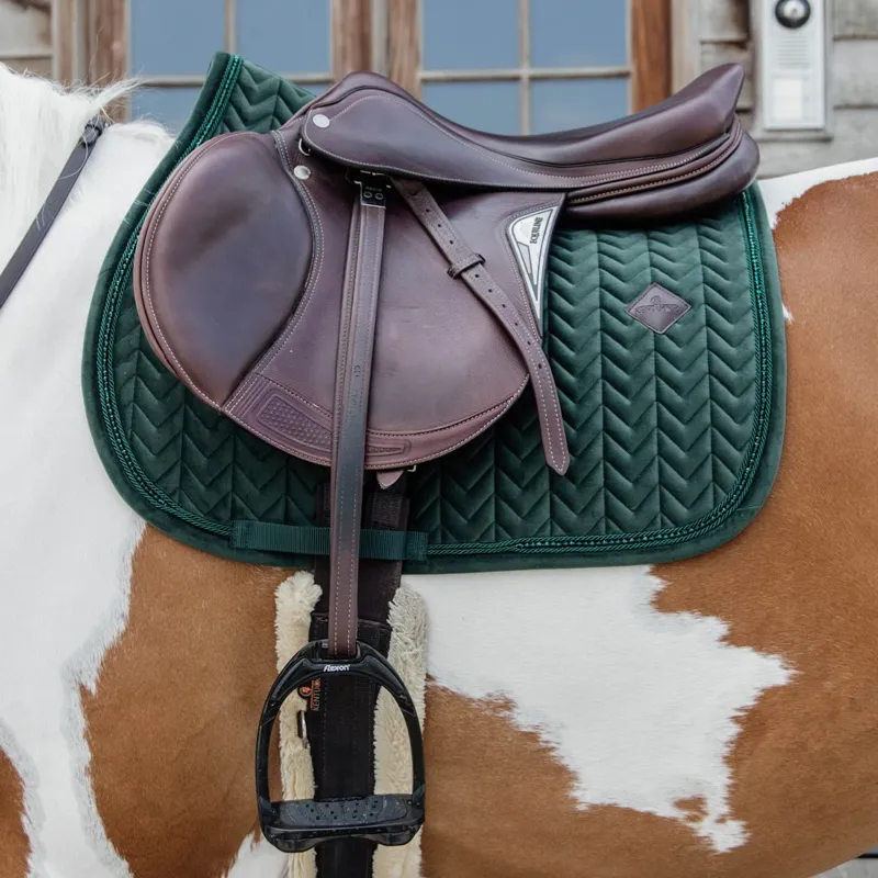 Kentucky Velvet Pearls Saddle Pad - Pine Green-1
