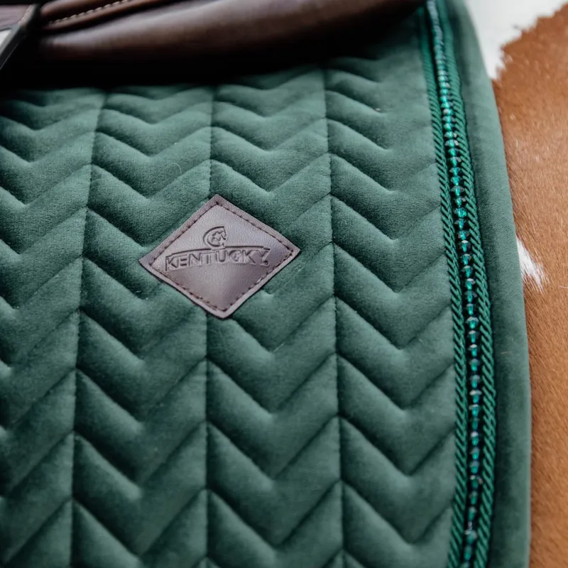 Kentucky Velvet Pearls Saddle Pad - Pine Green-2