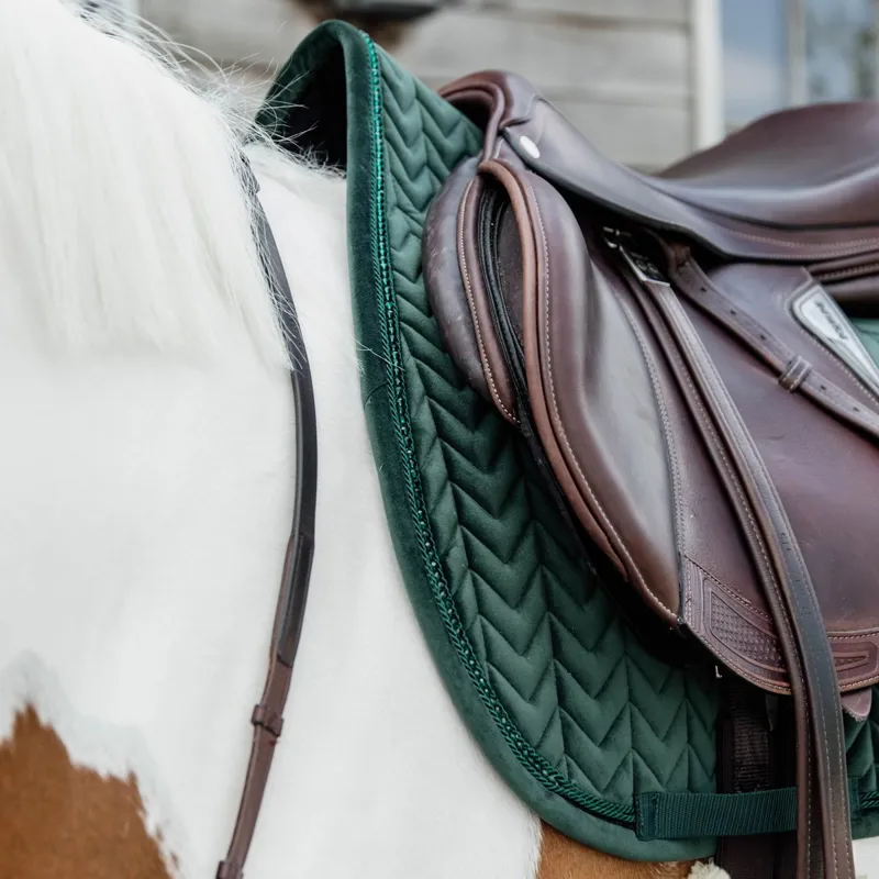 Kentucky Velvet Pearls Saddle Pad - Pine Green-3