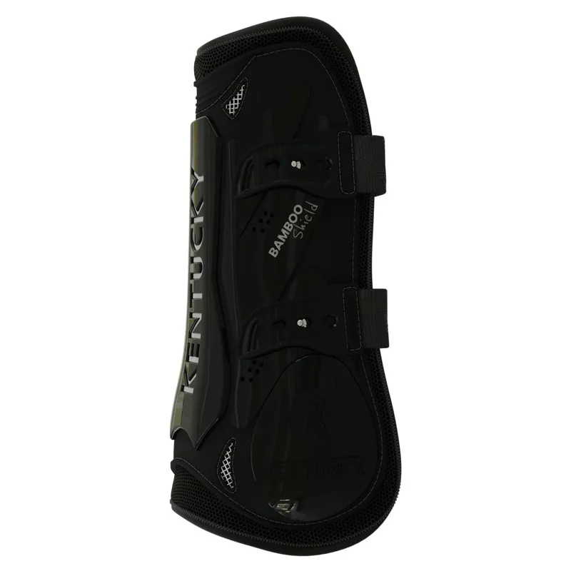 Kentucky Bamboo Shield Tendon Boots with Elastic Straps - Black-1