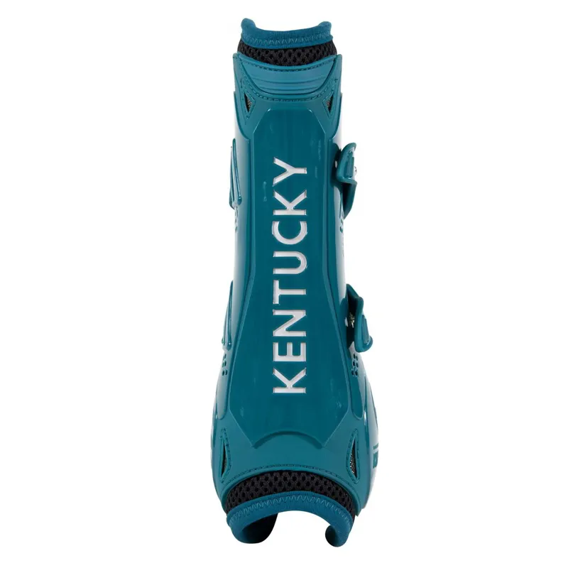 Kentucky Bamboo Shield Tendon Boots with Elastic Straps - Emerald-2