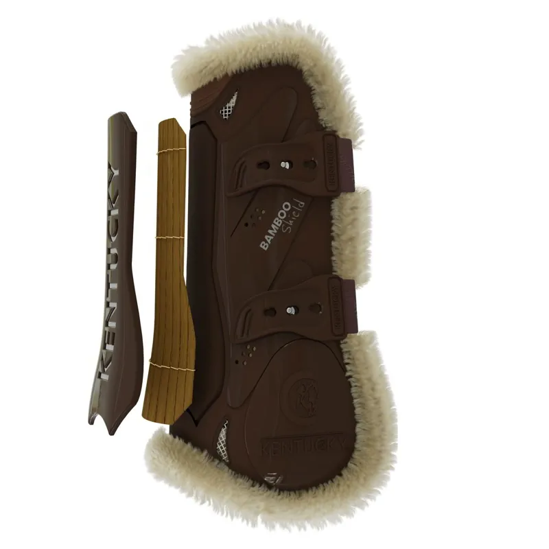 Kentucky Bamboo Shield Artificial Sheepskin Tendon Boots - Brown-4