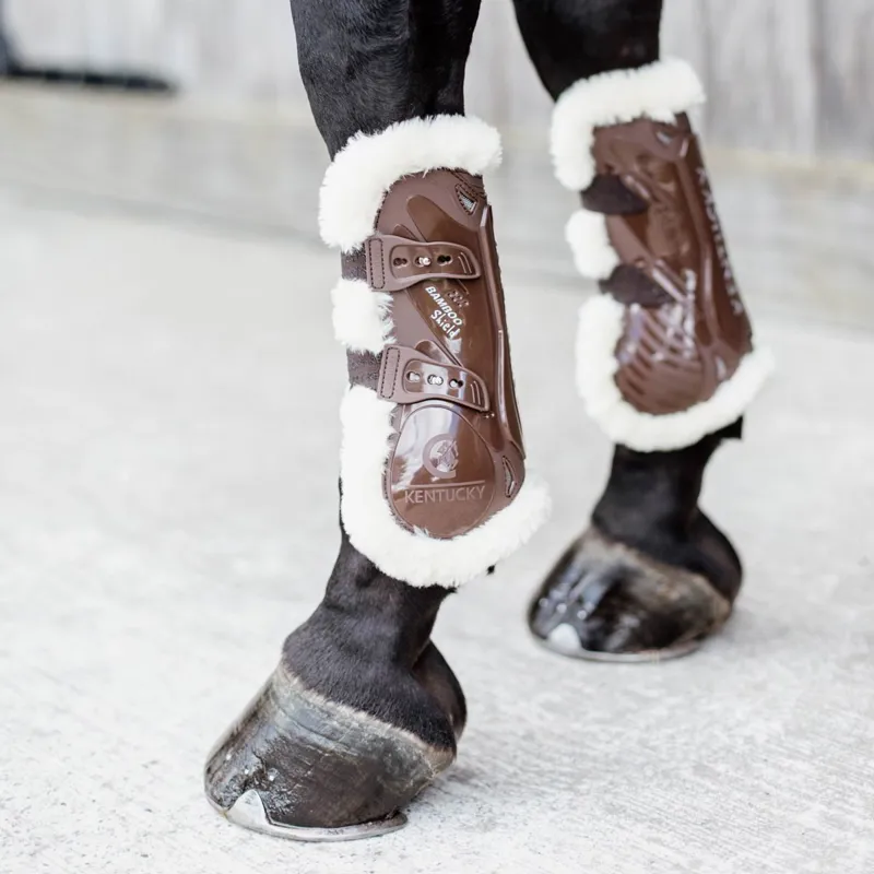 Kentucky Bamboo Shield Artificial Sheepskin Tendon Boots - Brown