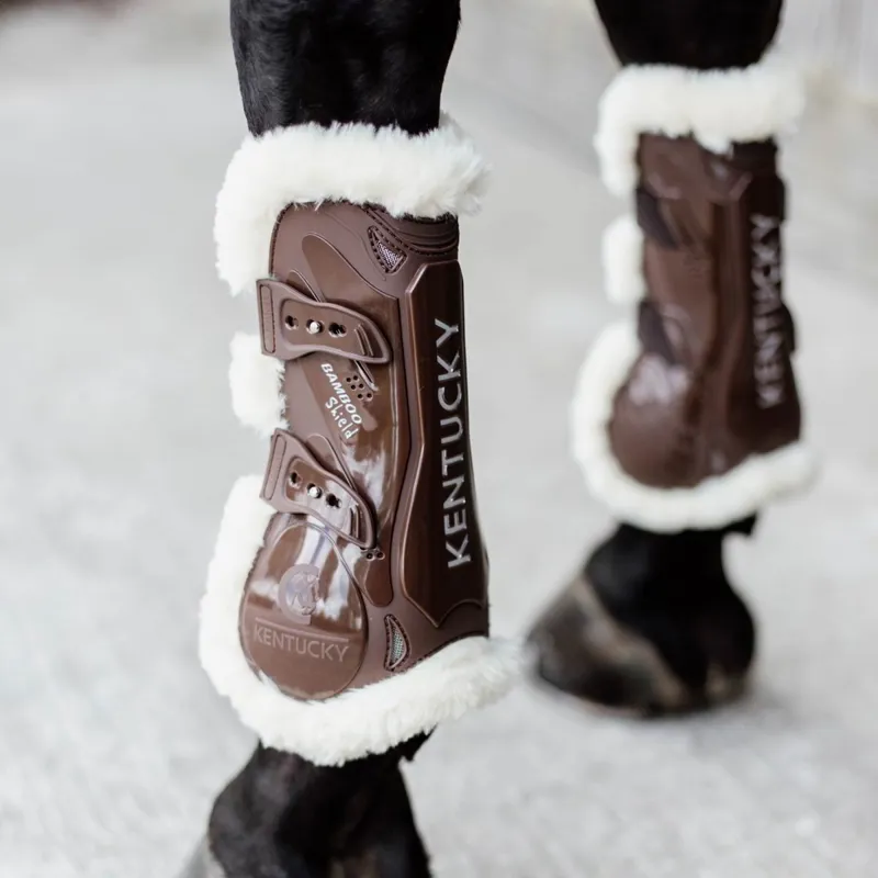 Kentucky Bamboo Shield Artificial Sheepskin Tendon Boots - Brown-6