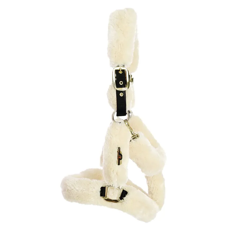 Kentucky Shipping Synthetic Sheepskin Halter - Natural-3