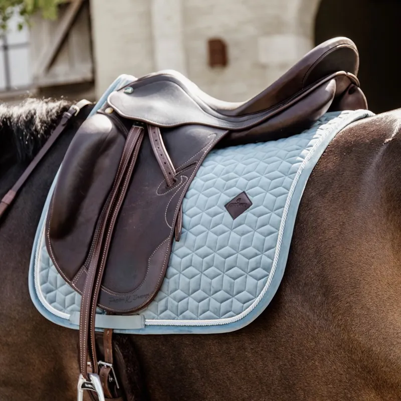 Kentucky Velvet Dressage Saddle Pad - Light Blue-3
