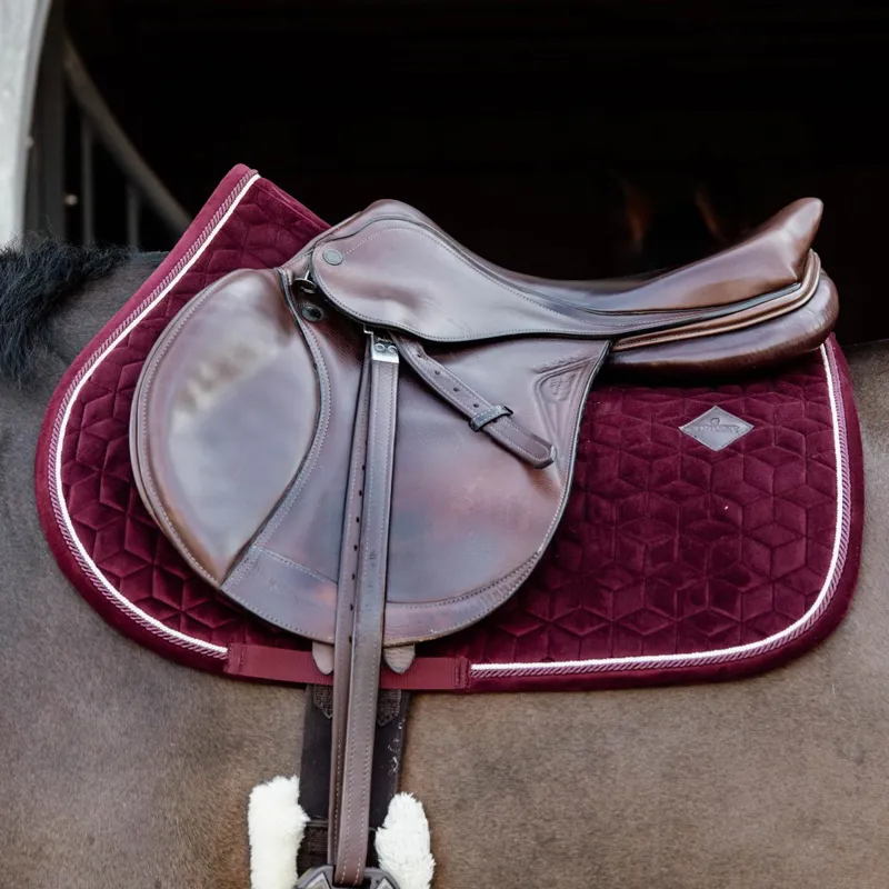 Kentucky Velvet Jumping Saddle Pad - Bordeaux-1