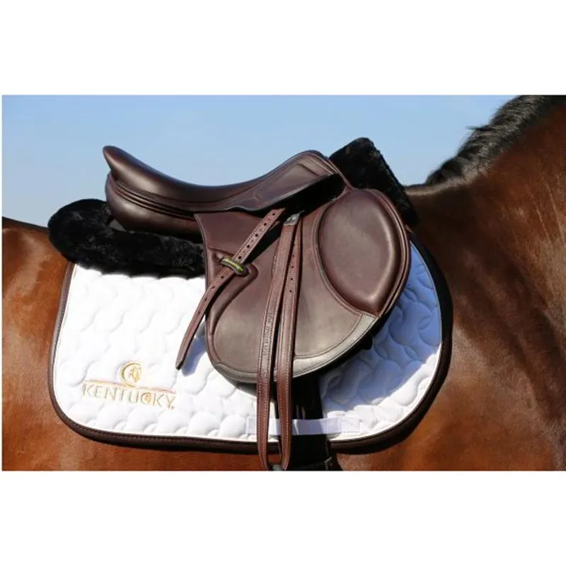 Kentucky Saddle Pad - White/Brown-2