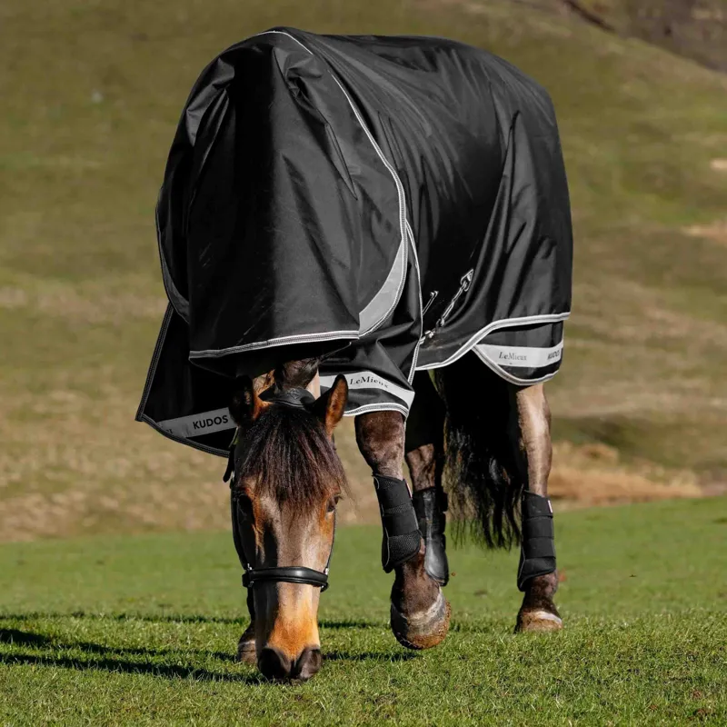 LeMieux Kudos NeoLock 200g Detachable Neck Turnout Blanket - Black-2