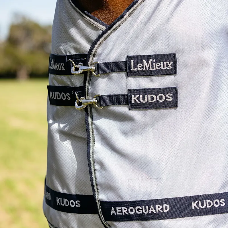 LeMieux Kudos AeroGuard Detachable Neck Fly Sheet - Silver-7
