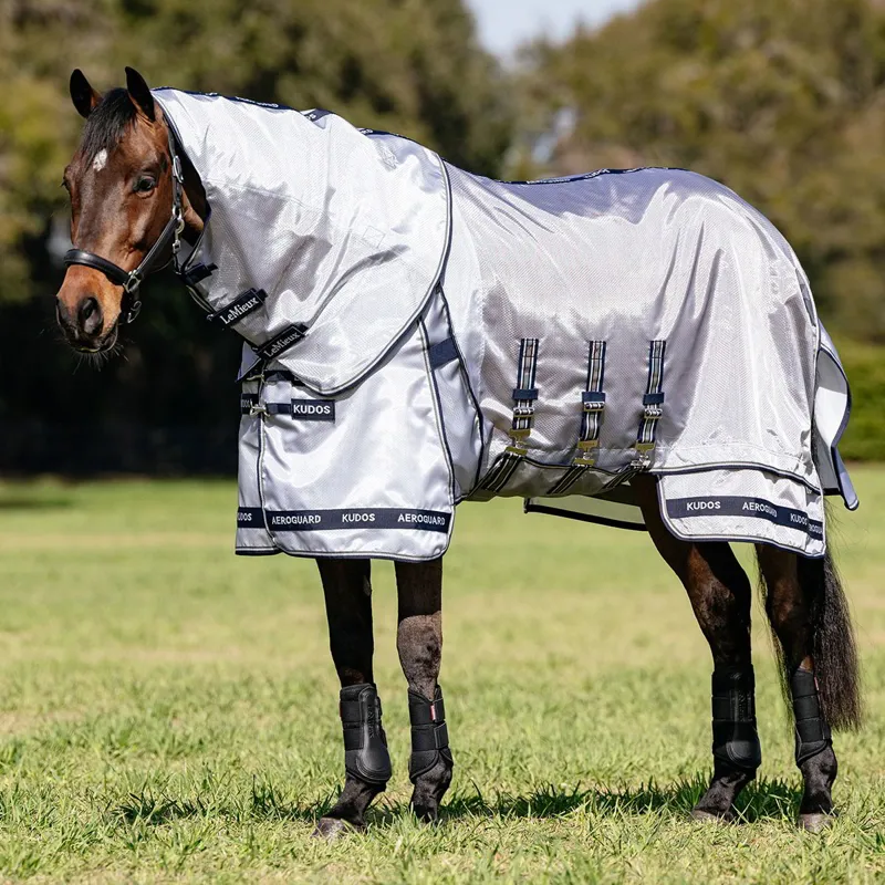 LeMieux Kudos AeroGuard Detachable Neck Fly Sheet - Silver-1
