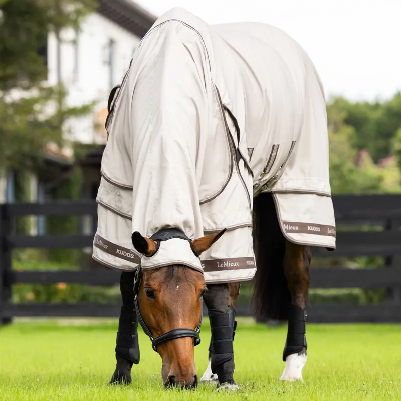 LeMieux Kudos Sweet Itch Fixed Neck Fly Sheet - Stone-4