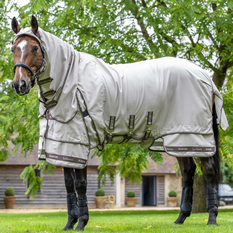 LeMieux Kudos Sweet Itch Fixed Neck Fly Sheet - Stone-2