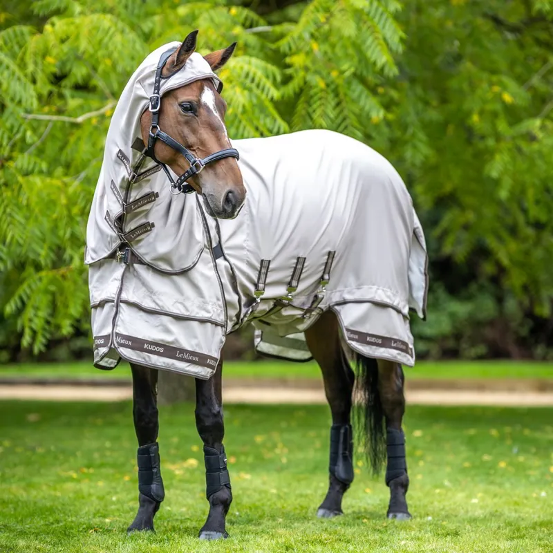 LeMieux Kudos Sweet Itch Fixed Neck Fly Sheet - Stone-1