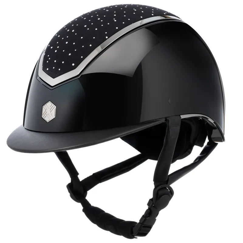 Charles Owen EQx Kylo Crystal Helmet - Black Gloss/Chrome Crystal Pre-Order