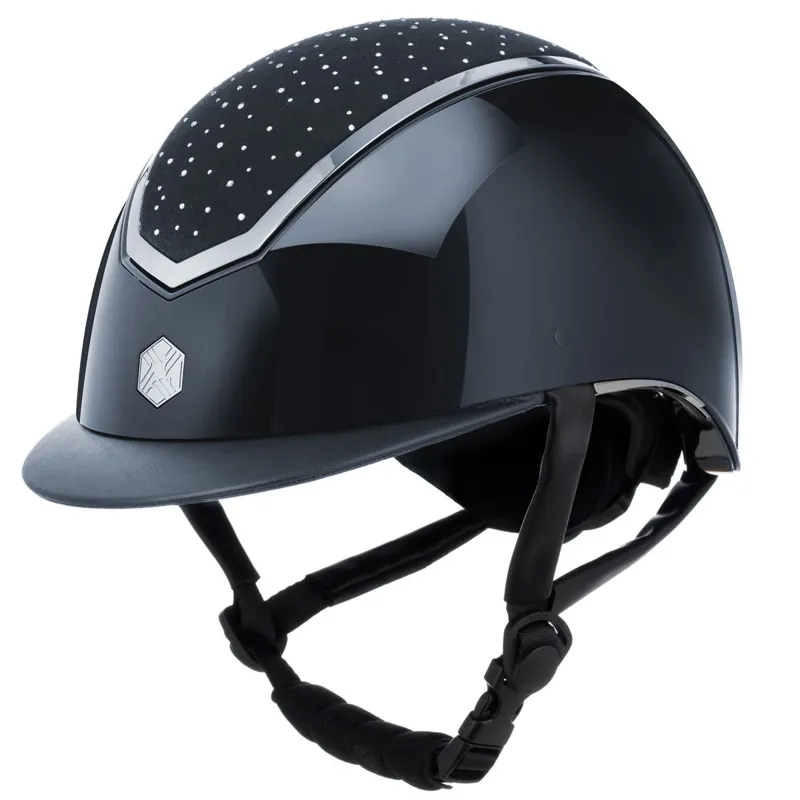 Charles Owen EQx Kylo Crystal Riding Helmet - Navy Gloss/Silver Crystal Pre-Order