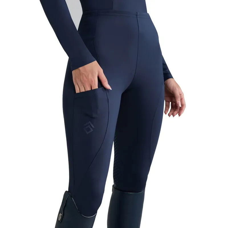 Aztec Diamond Core Full Grip Womens Riding Tights - Navy-7