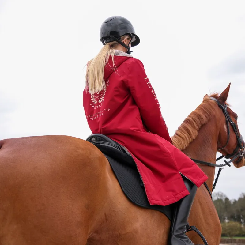 Aubrion Team All Weather Ladies Waterproof Robe - Red-10