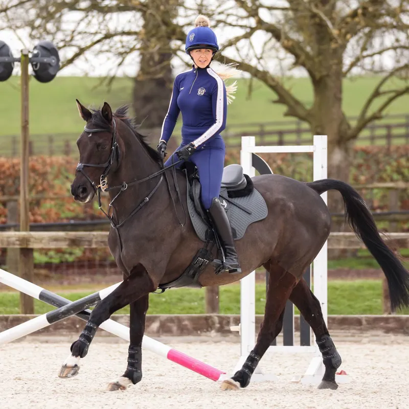 Aubrion Team Full Grip Ladies Winter Riding Tights - Navy-7