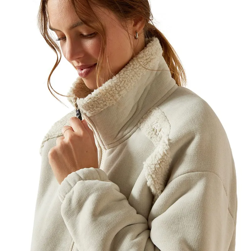 Ariat Lafayette Full Zip Womens Sweatshirt - Pelican-3