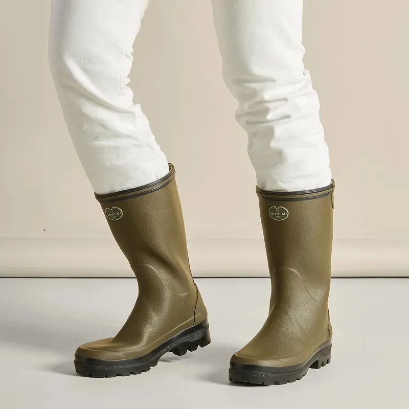 Le Chameau Giverny Jersey Lined Bottillon Rubber Boots - Vert Chameau-2